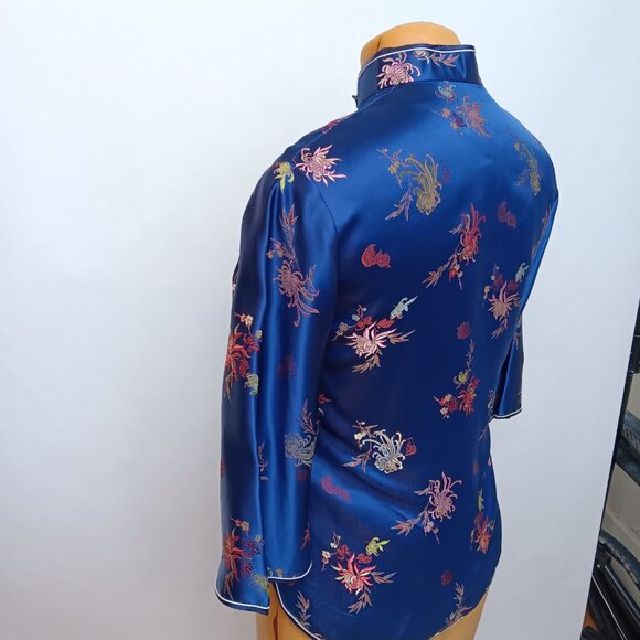 Cheongsam Top Mandarin Collar Knotted Buttons Womens size 40 Traditional Chinese - Picture 5 of 16